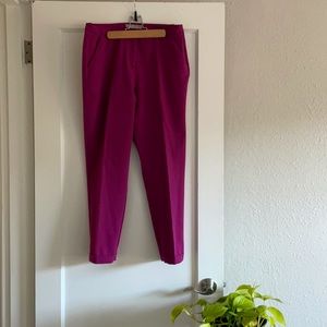 ASOS Mid-Rise Magenta Ankle-Length Slacks
